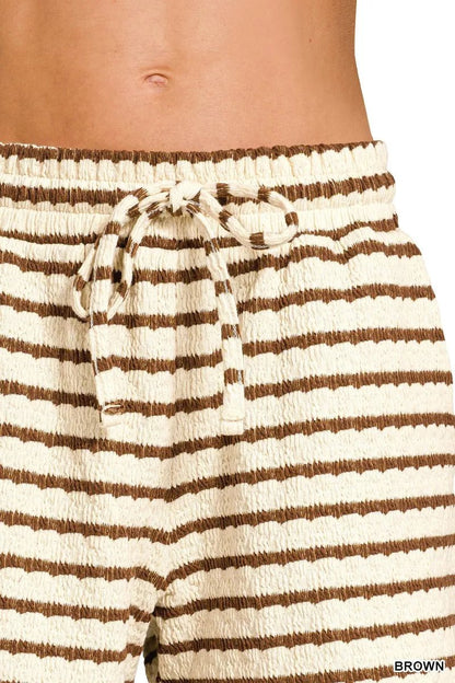 Zenana Striped Short Sleeve Tee & Shorts Set - Bitsy Gypsy Boutique