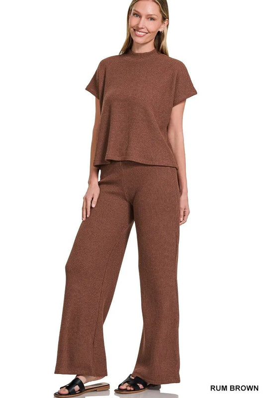 Zenana Sweater Boxy Top & Long Pants Set - Bitsy Gypsy Boutique
