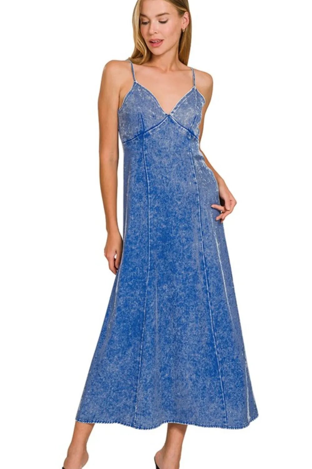 Zenana Tencel Mineral Washed Maxi Dress - Bitsy Gypsy Boutique