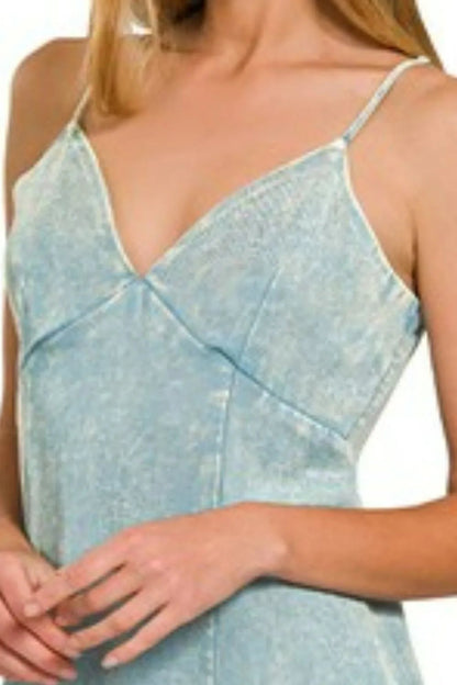 Zenana Tencel Mineral Washed Maxi Dress - Bitsy Gypsy Boutique