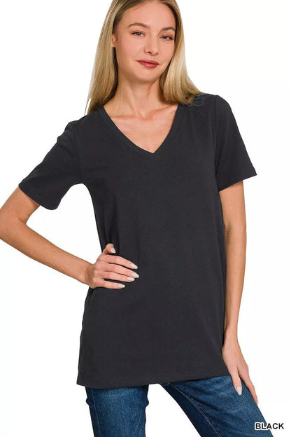 Zenana V - Neck Short Sleeve T-Shirt - Bitsy Gypsy Boutique