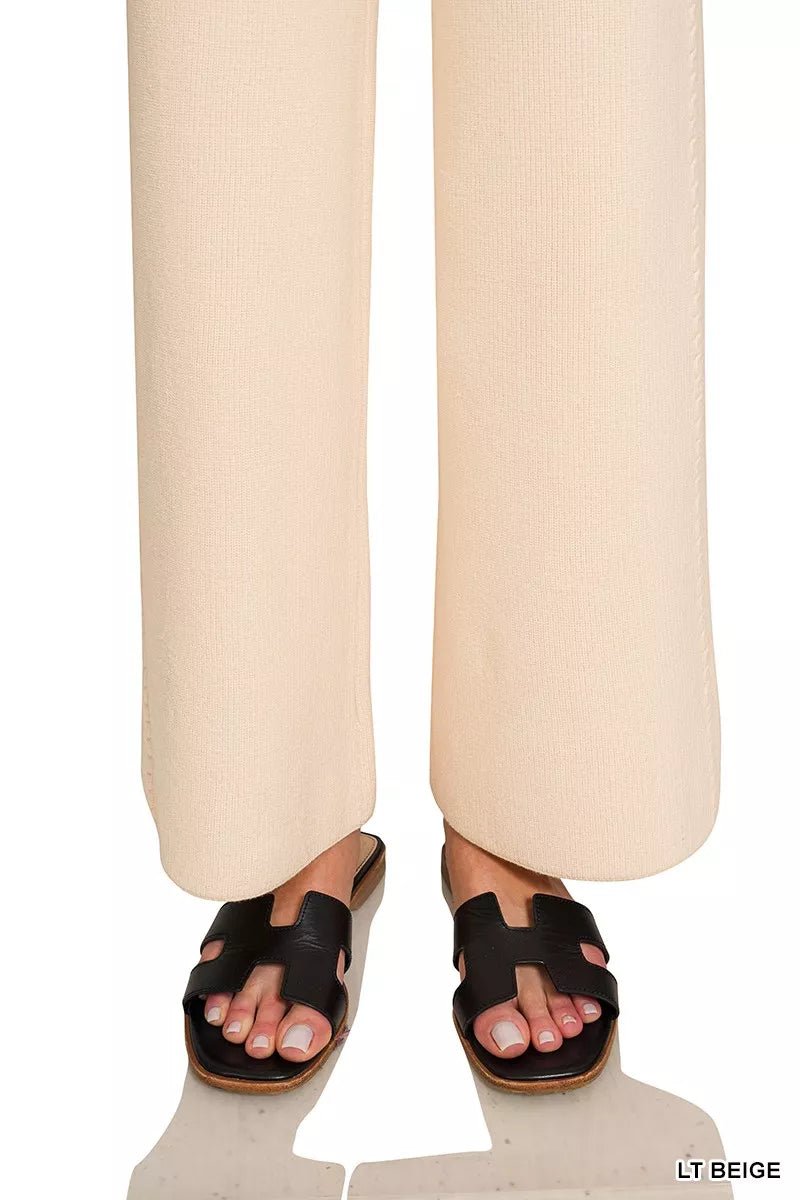 Zenana Viscose Round Neck Top & Pants Set - Bitsy Gypsy Boutique