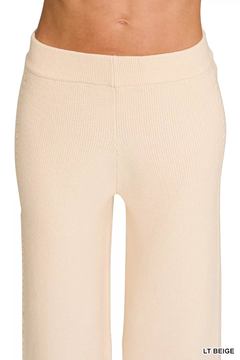 Zenana Viscose Round Neck Top & Pants Set - Bitsy Gypsy Boutique