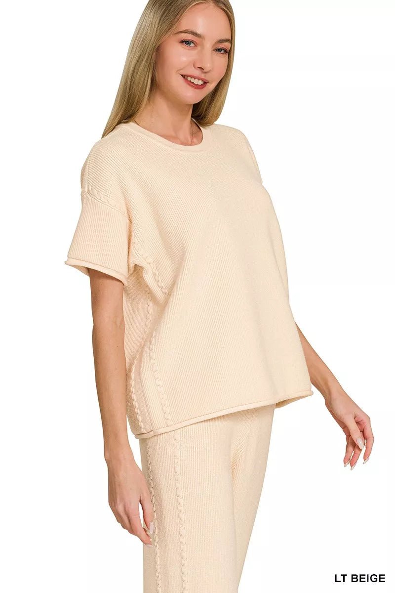Zenana Viscose Round Neck Top & Pants Set - Bitsy Gypsy Boutique