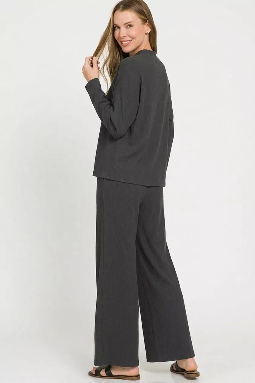 Zenana Viscose Sweater Top & Pants Set - Bitsy Gypsy Boutique