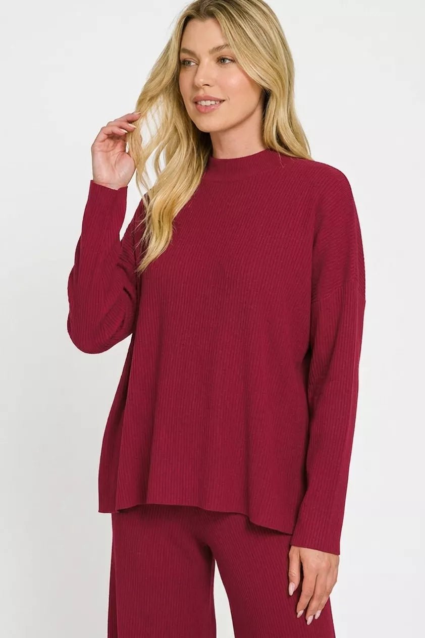 Zenana Viscose Sweater Top & Pants Set - Bitsy Gypsy Boutique