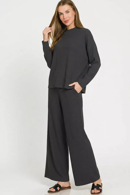 Zenana Viscose Sweater Top & Pants Set - Bitsy Gypsy Boutique