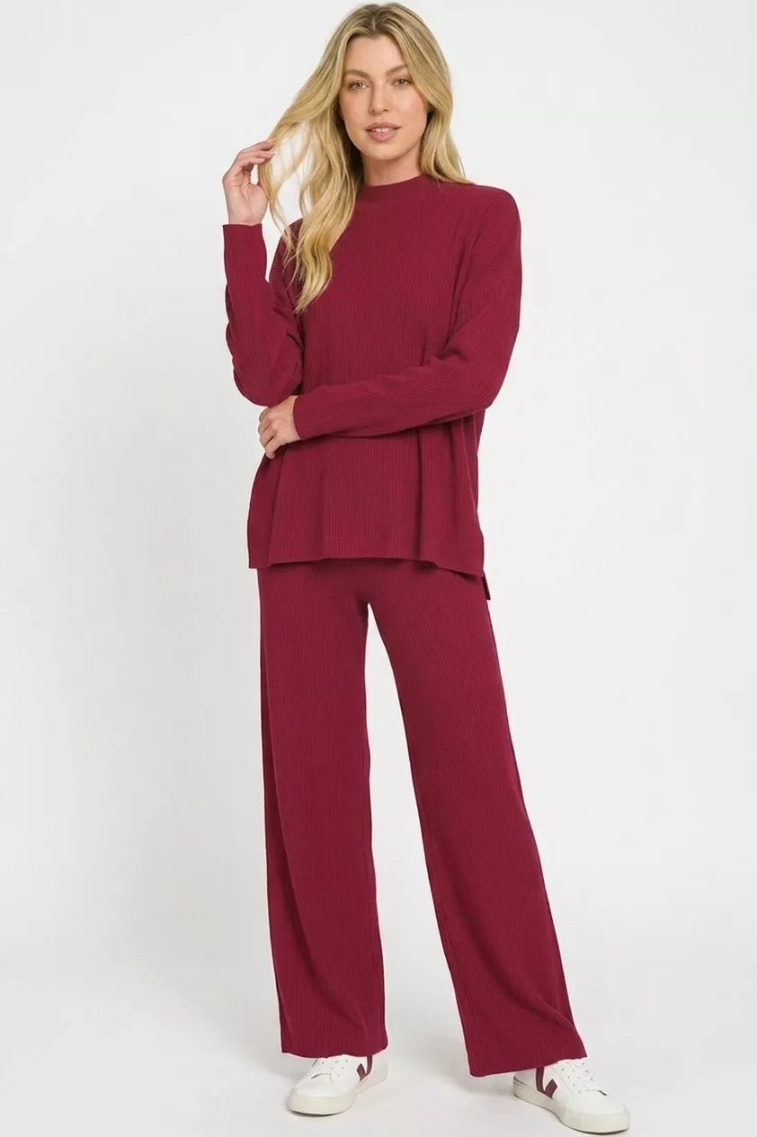 Zenana Viscose Sweater Top & Pants Set - Bitsy Gypsy Boutique
