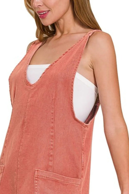 Zenana Washed Adjustable Strap Denim Overall Dress - Bitsy Gypsy Boutique