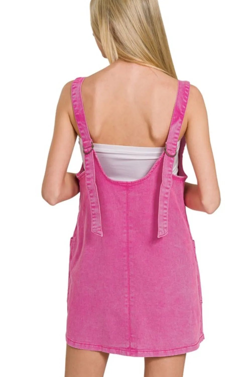 Zenana Washed Adjustable Strap Denim Overall Dress - Bitsy Gypsy Boutique