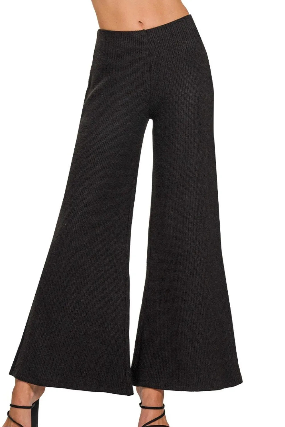 Zenana Wide Leg Flare Sweater Pants - Bitsy Gypsy Boutique