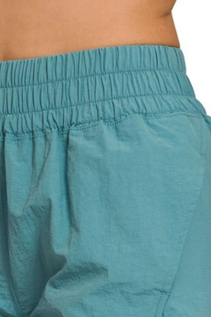 Zenana Windbreaker Smocked Waistband Running Shorts - Bitsy Gypsy Boutique