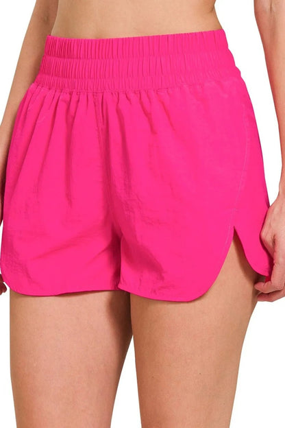 Zenana Windbreaker Smocked Waistband Running Shorts - Bitsy Gypsy Boutique