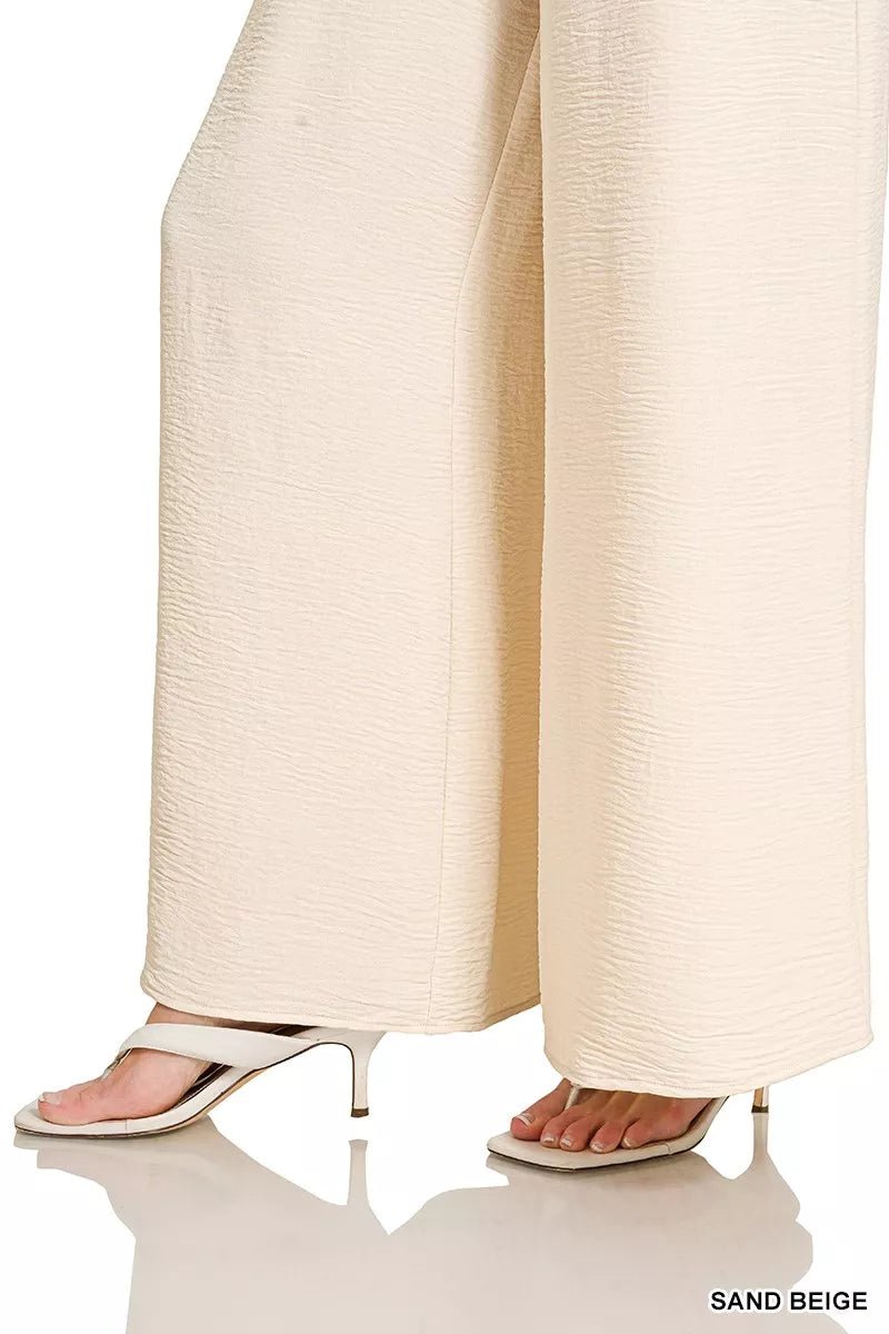 Zenana Woven Airflow Elastic Waistband Pants - Bitsy Gypsy Boutique