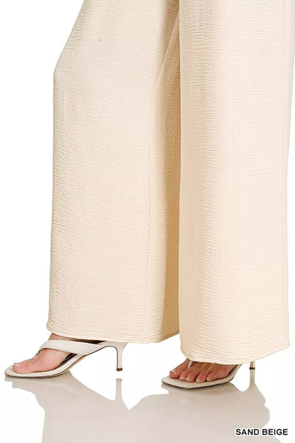 Zenana Woven Airflow Elastic Waistband Pants - Bitsy Gypsy Boutique