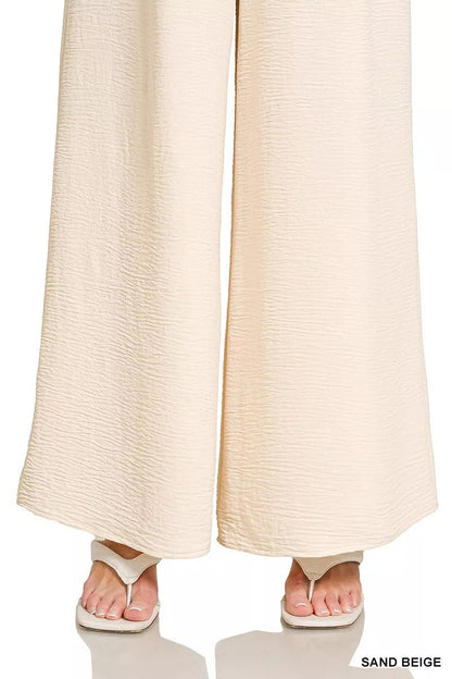Zenana Woven Airflow Elastic Waistband Pants - Bitsy Gypsy Boutique