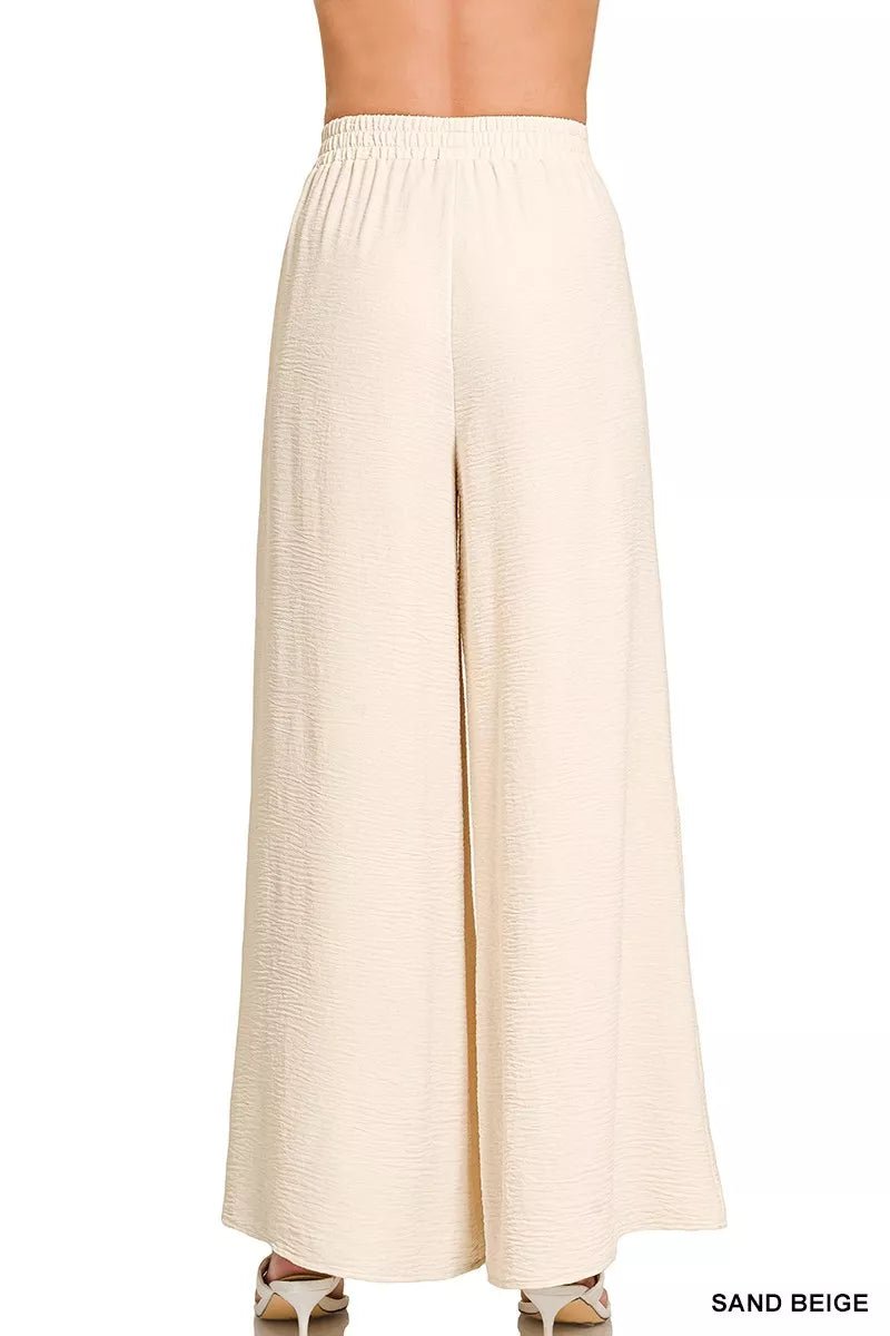 Zenana Woven Airflow Elastic Waistband Pants - Bitsy Gypsy Boutique