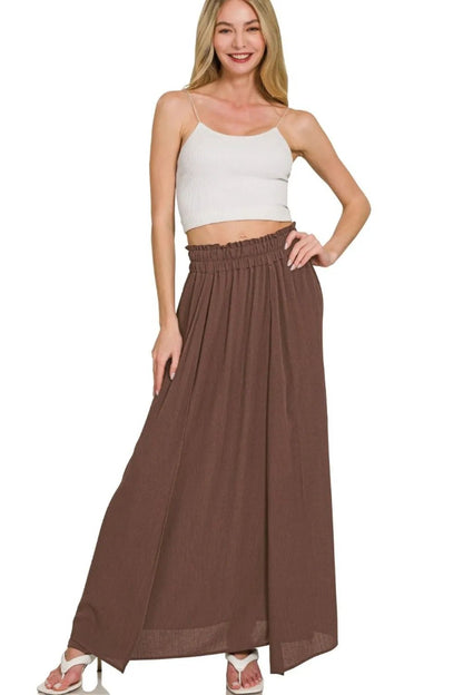 Zenana Woven Crinkle Gauze Long Skirts - Bitsy Gypsy Boutique