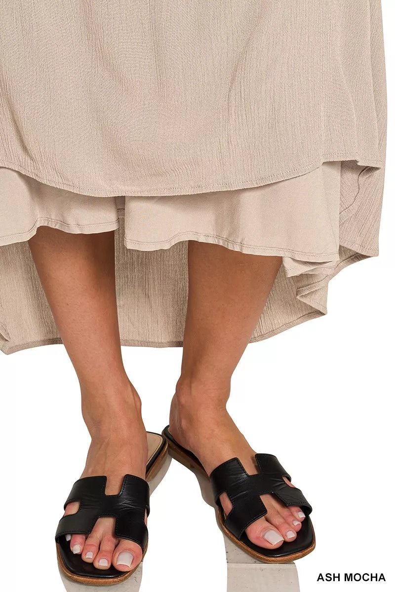 Zenana Woven Crinkle Strapless Maxi Dress - Bitsy Gypsy Boutique