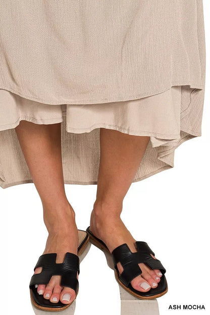 Zenana Woven Crinkle Strapless Maxi Dress - Bitsy Gypsy Boutique