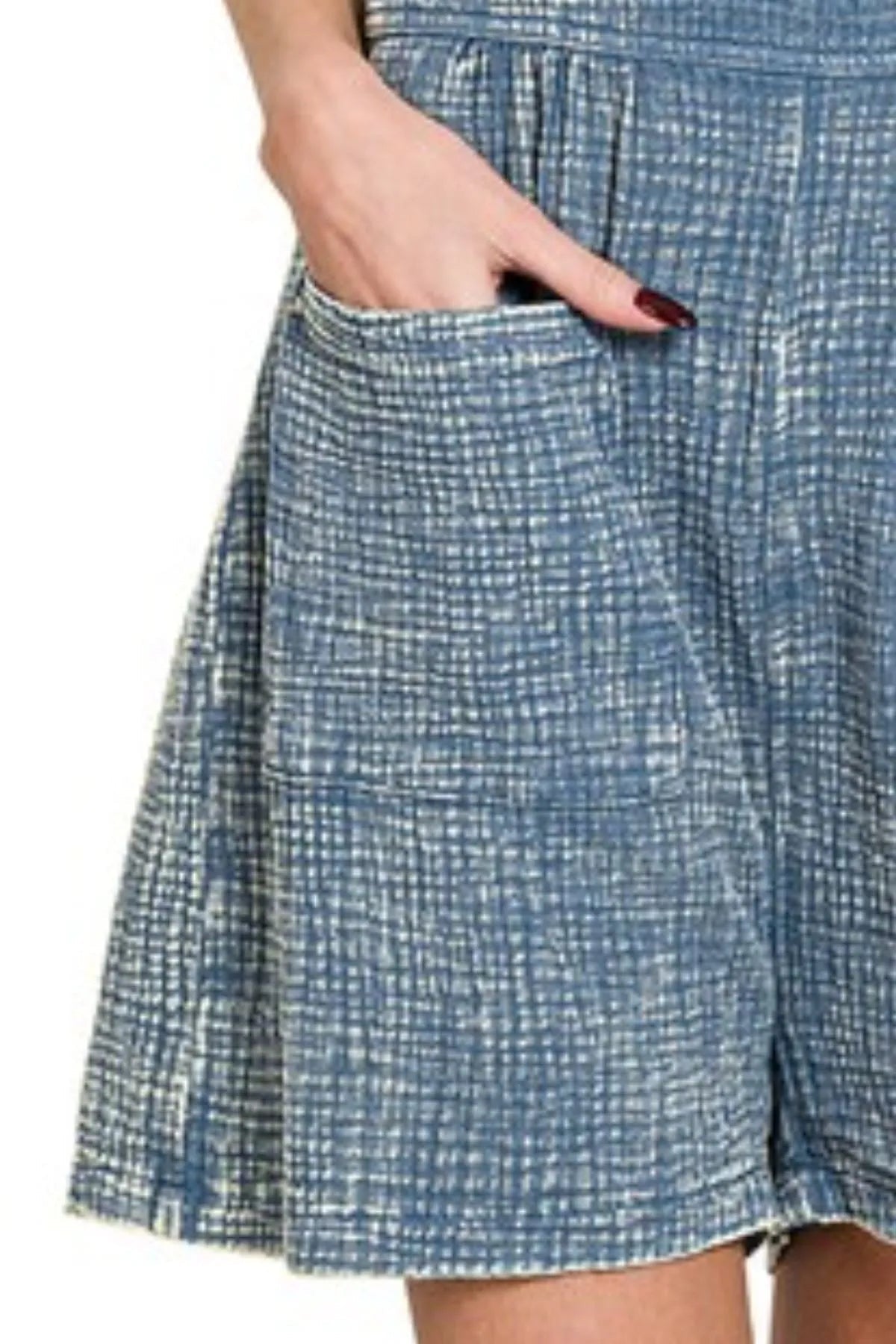 Zenana Woven Double Gauze Acid Washed Romper - Bitsy Gypsy Boutique