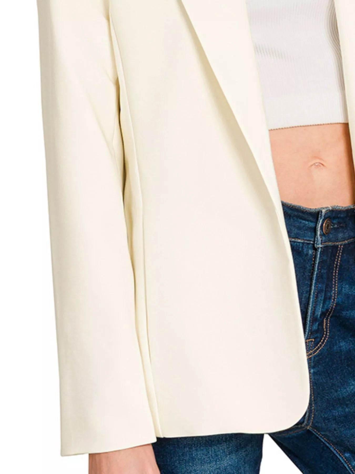 Zenana Woven Long Sleeve Blazer With Lining - Bitsy Gypsy Boutique