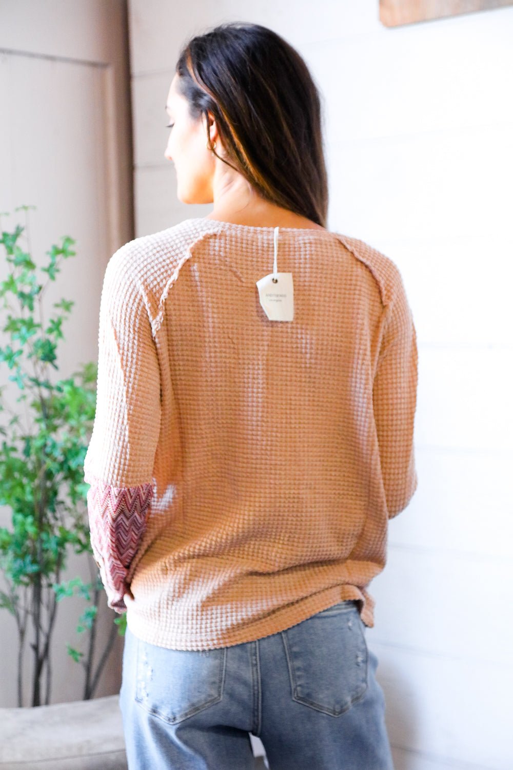 Zigzag Charm Blush Thermal Long Sleeve - Bitsy Gypsy Boutique