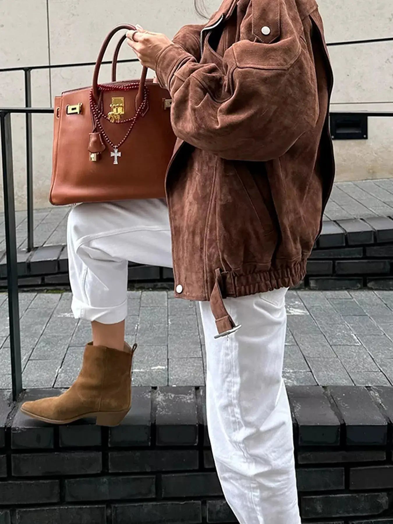 Zip Up Dropped Shoulder Moto Jacket by Trendsi