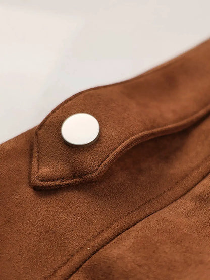 Zip Up Dropped Shoulder Moto Jacket by Trendsi