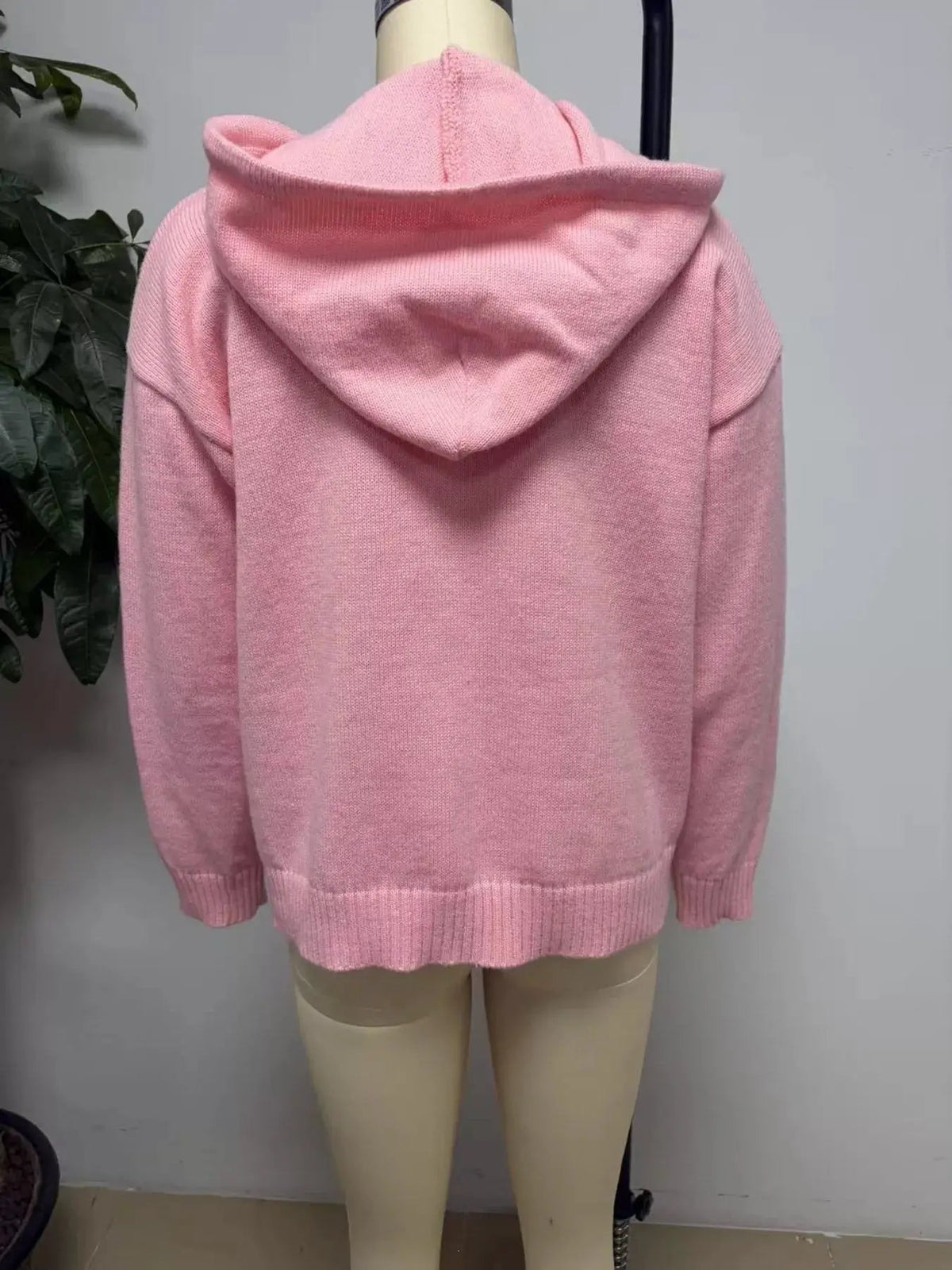 Zip-Up Hooded Knit Cardigan - Bitsy Gypsy Boutique