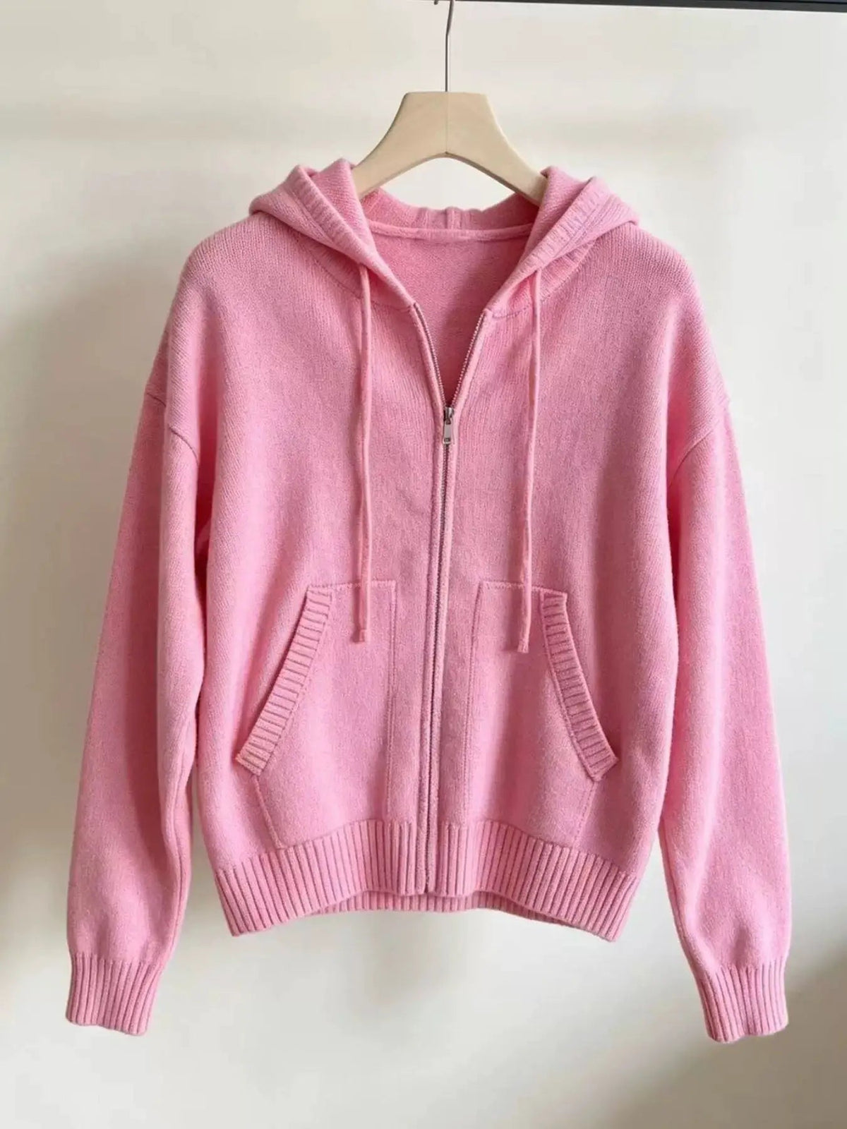 Zip-Up Hooded Knit Cardigan - Bitsy Gypsy Boutique