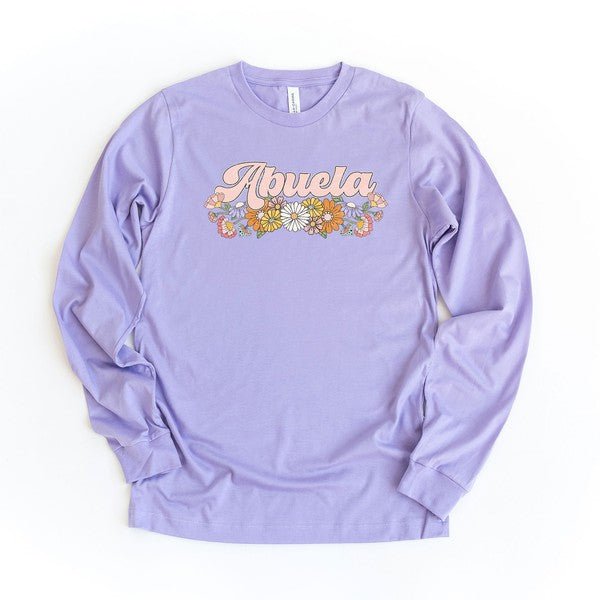 Abuela Flowers Grunge Long Sleeve Graphic Tee - Bitsy Gypsy Boutique