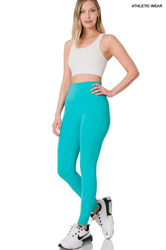 Athletic High Waisted Full Length Leggings - Bitsy Gypsy Boutique