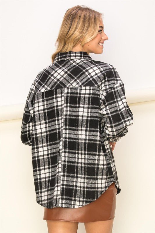 Basics Feel Plaid Print Shacket - Bitsy Gypsy Boutique