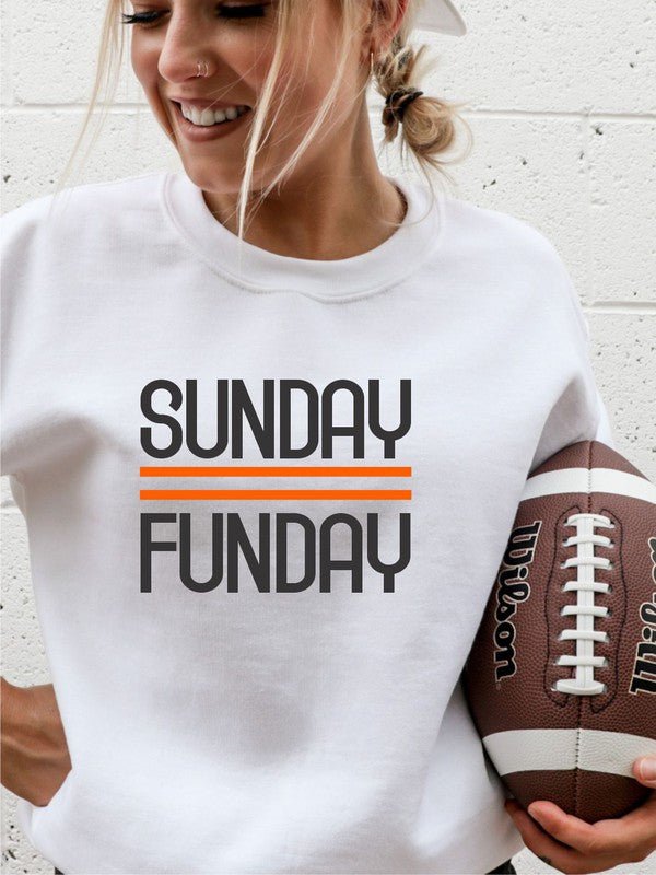 Black and Orange Sunday Funday Crewneck Sweatshirt - Bitsy Gypsy Boutique