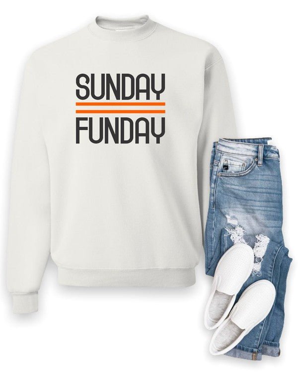 Black and Orange Sunday Funday Crewneck Sweatshirt - Bitsy Gypsy Boutique