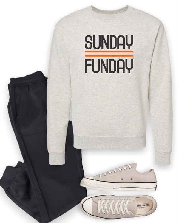 Black and Orange Sunday Funday Crewneck Sweatshirt - Bitsy Gypsy Boutique