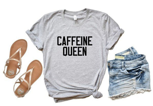 Caffeine Queen Crewneck Tee - Bitsy Gypsy Boutique