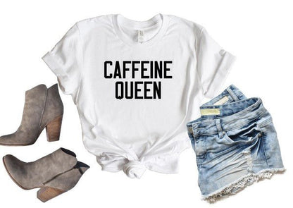 Caffeine Queen Crewneck Tee - Bitsy Gypsy Boutique