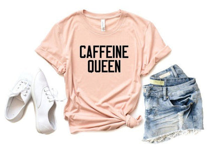 Caffeine Queen Crewneck Tee - Bitsy Gypsy Boutique