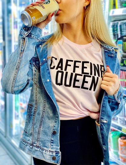 Caffeine Queen Crewneck Tee - Bitsy Gypsy Boutique