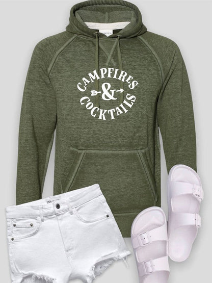 Campfires and Cocktails Vintage Hoodie - Bitsy Gypsy Boutique