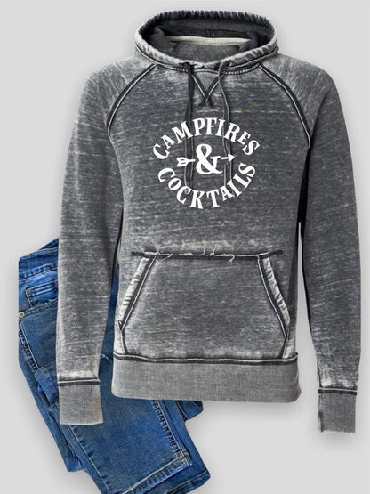 Campfires and Cocktails Vintage Hoodie - Bitsy Gypsy Boutique