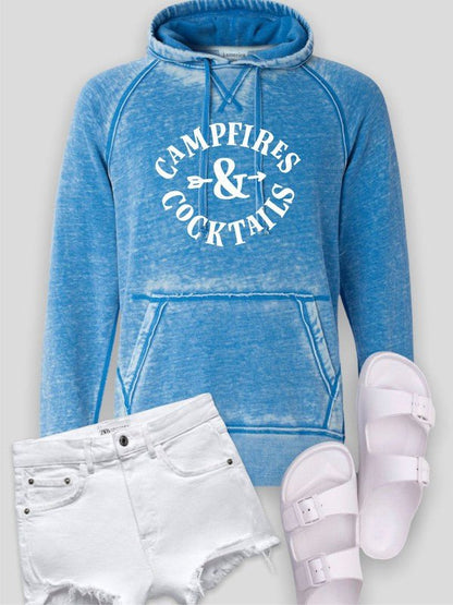 Campfires and Cocktails Vintage Hoodie - Bitsy Gypsy Boutique