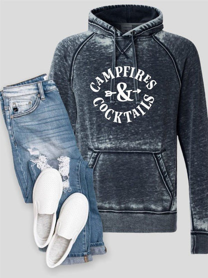 Campfires and Cocktails Vintage Hoodie - Bitsy Gypsy Boutique