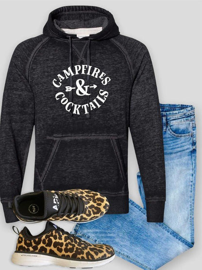 Campfires and Cocktails Vintage Hoodie - Bitsy Gypsy Boutique