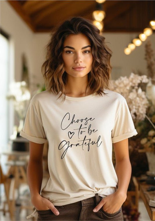 Choose to be Grateful Graphic Tee - Bitsy Gypsy Boutique