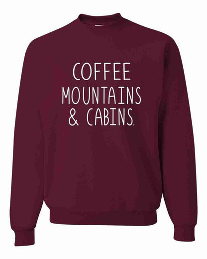 Coffee Mountains & Cabins Crew Neck - Bitsy Gypsy Boutique
