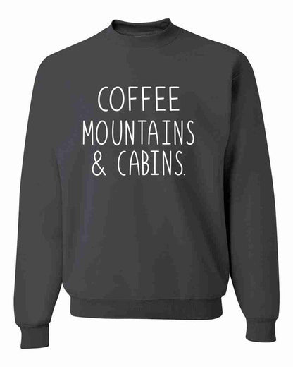 Coffee Mountains & Cabins Crew Neck - Bitsy Gypsy Boutique