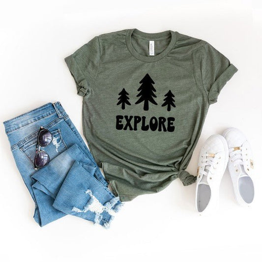 Explore Bold Short Sleeve Graphic Tee - Bitsy Gypsy Boutique